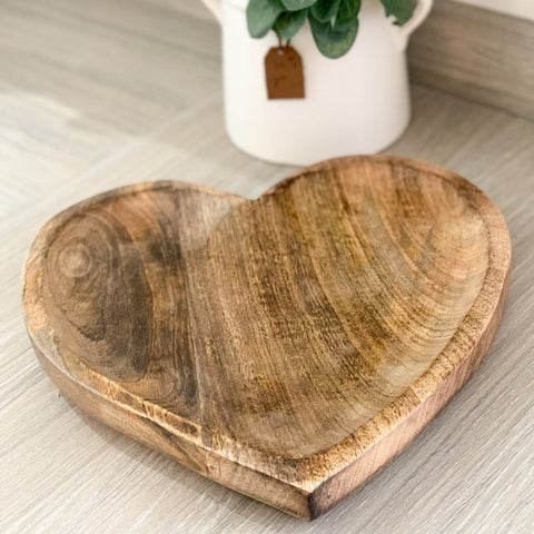 Large Heart Wooden Dish