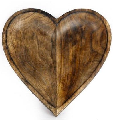 Large Heart Wooden Dish