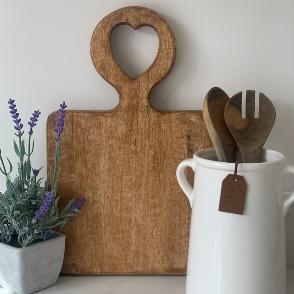 Smaller Chunky Heart Detail Chopping Board