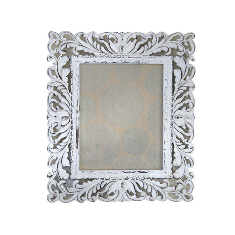 White Hand Carved Frame 8 x 10