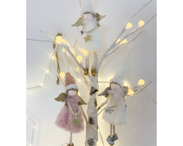 Faux Fur Hanging Fairies - 3 Assorted