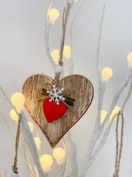 Hanging Wooden Nordic Decorations - Box of 6