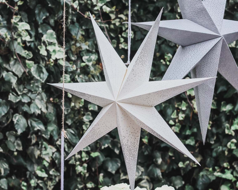 Large White and Silver Light Up Star