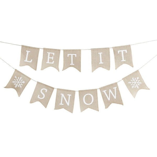 'Let It Snow' Hessian Bunting