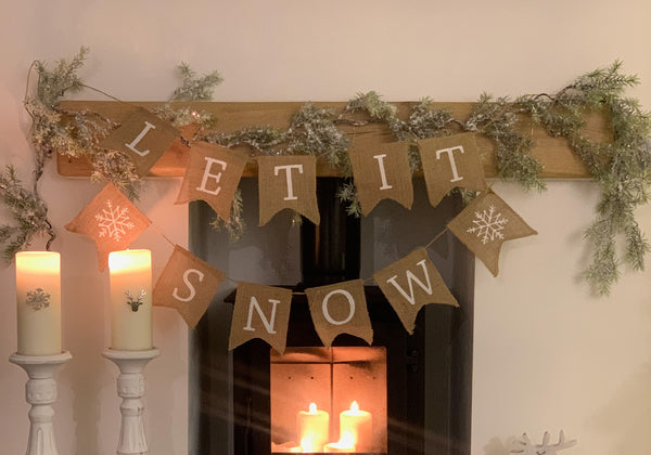 'Let It Snow' Hessian Bunting