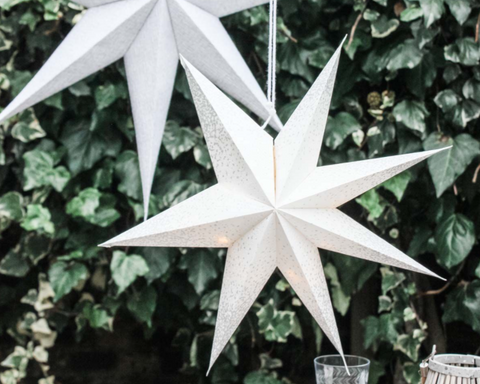 Medium White and Silver Light Up Star