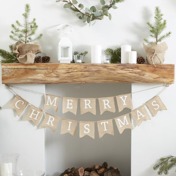 - ‘Merry Christmas' Hessian Bunting