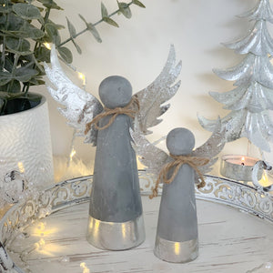 Rustic Concrete Christmas Angels - Two Sizes Available