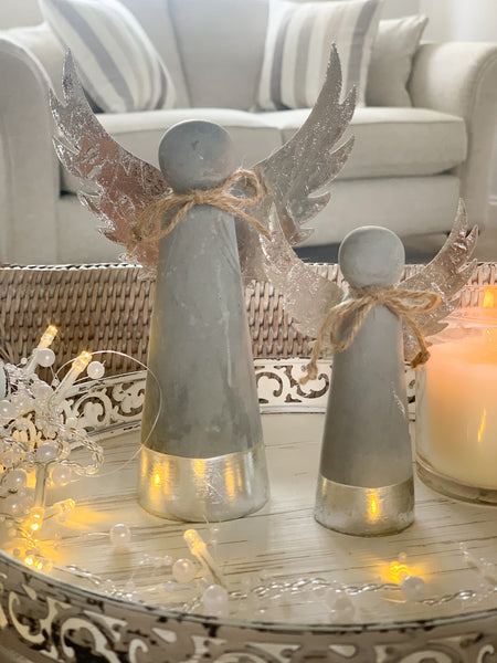 Rustic Concrete Christmas Angels - Two Sizes Available