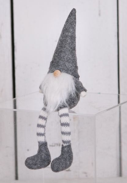 Grey and White Sitting Gonks - Two Sizes Available