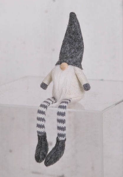 Grey and White Sitting Gonks - Two Sizes Available