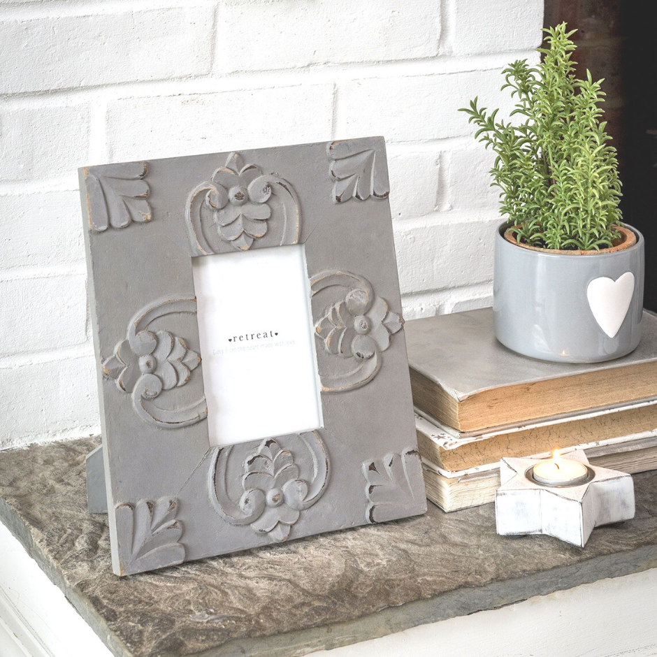 Grey Chunky Carved Detail Frame