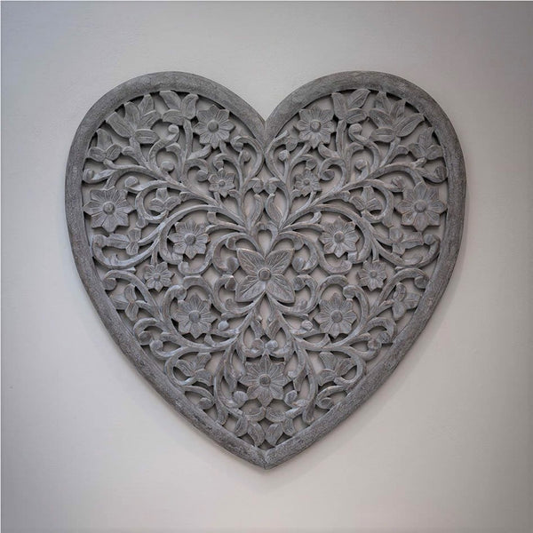 Grey Wooden Heart Panel