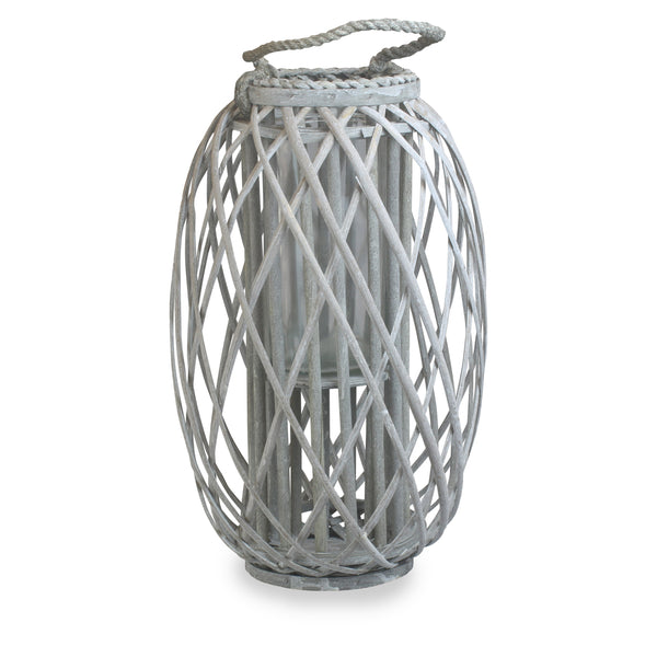 Grey & White wash Willow Lantern