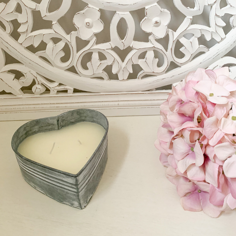 Heart Shaped Tin Citronella Candle