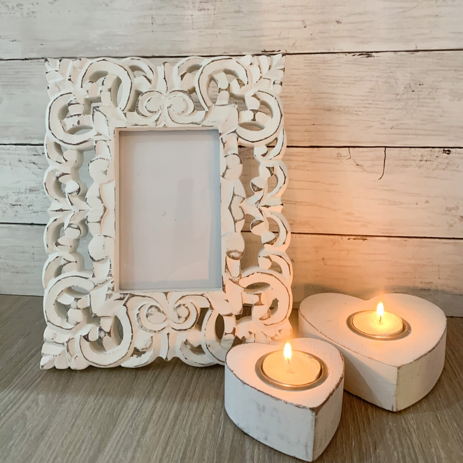 White Hand Carved Persia Frame