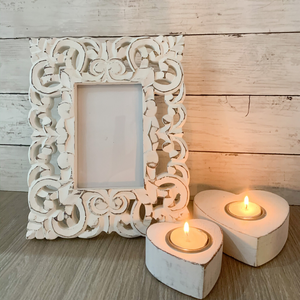 White Hand Carved Persia Frame