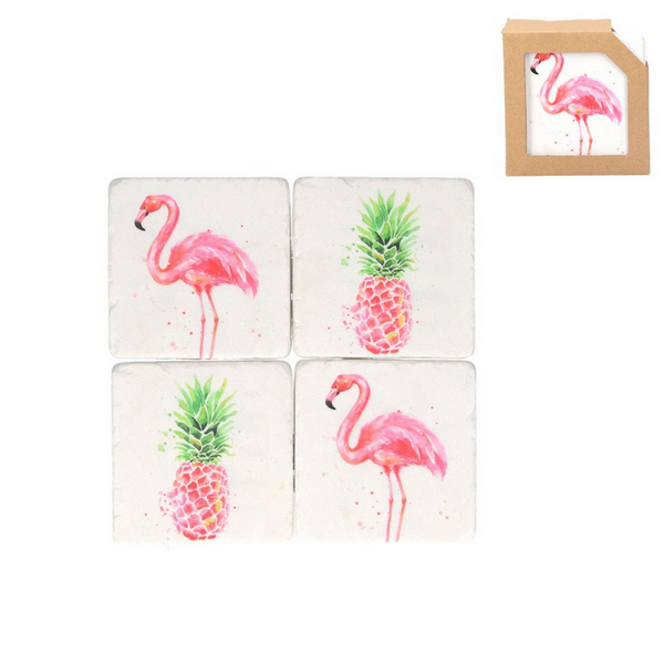 Pink Flamingo/Pineapple Coasters