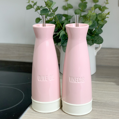 Set of Oil & Vinegar Dispensers - Pink