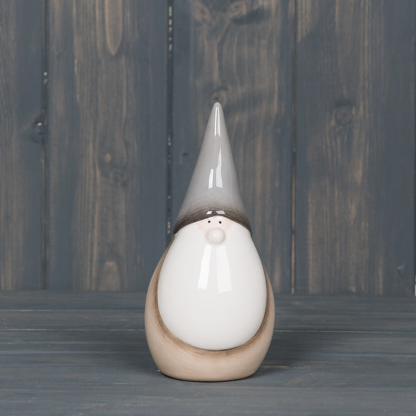 Plump Beige & Grey Ceramic Santa
