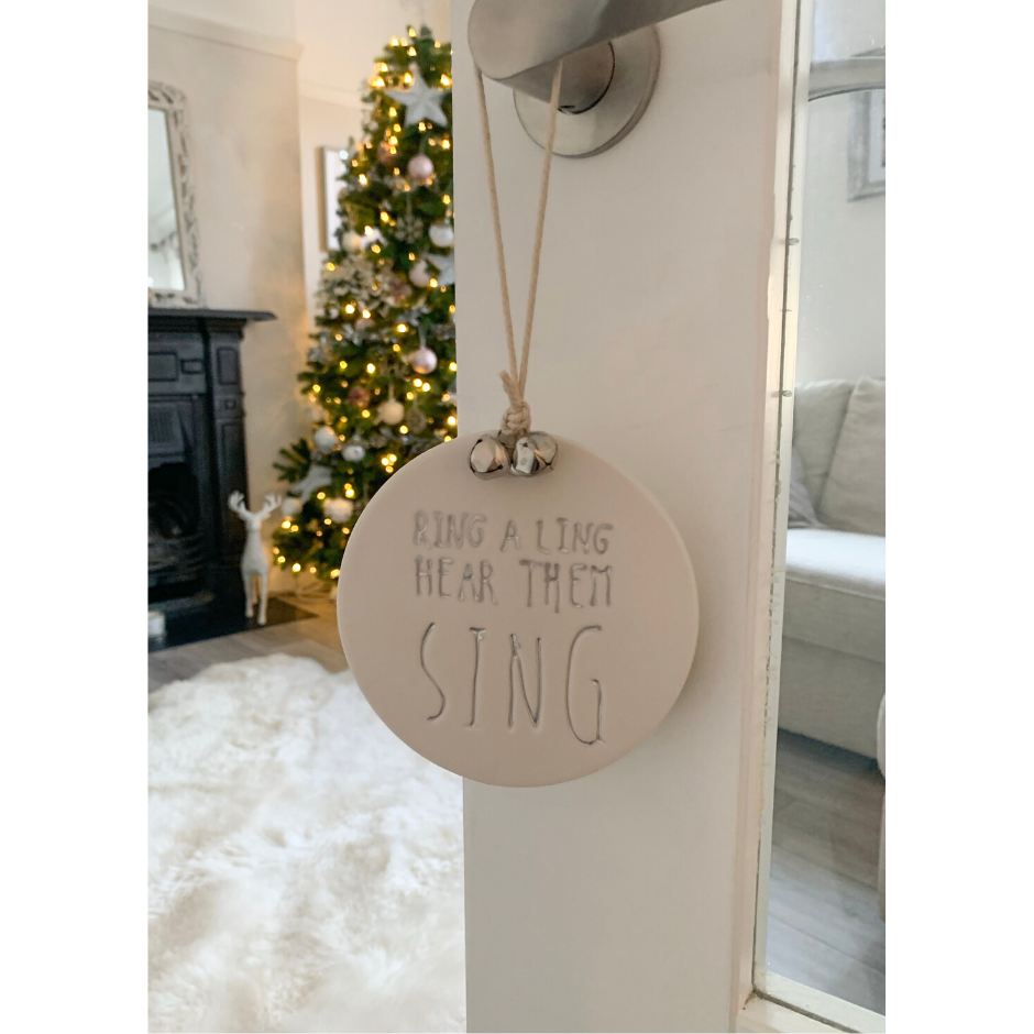 Festive Ceramic Hanging Plaque - Ring a Ling