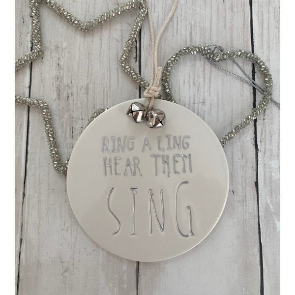 Festive Ceramic Hanging Plaque - Ring a Ling