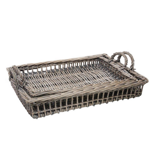 Rectangle Wicker Trays S/2