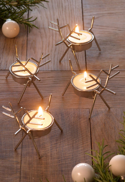 Reindeer Tealight Holders - Set Of Four