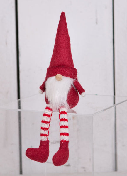 Red and White Sitting Gonks - Two Sizes Available