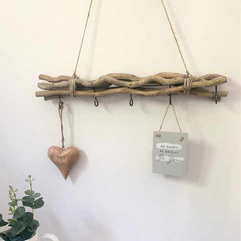 Rustic Twig Bundle With Hooks