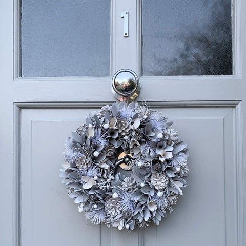 Silver Glitter Pinecone Wreath