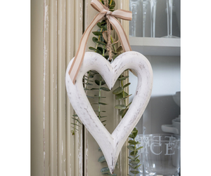 Chunky White Hanging Heart