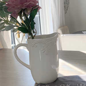 White Fleur De Lis Jug