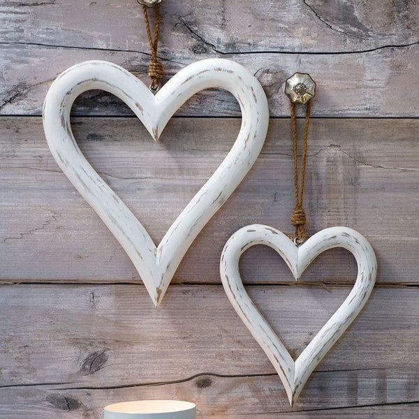 White Hanging Wall Hearts - S/O2