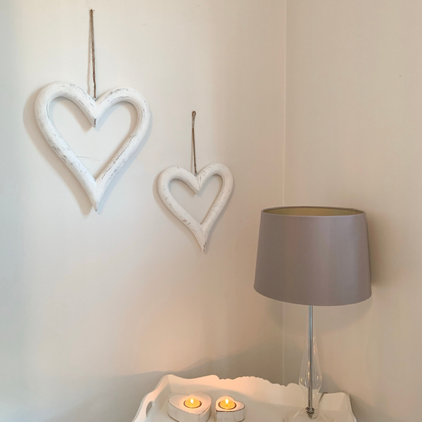 White Hanging Wall Hearts - S/O2