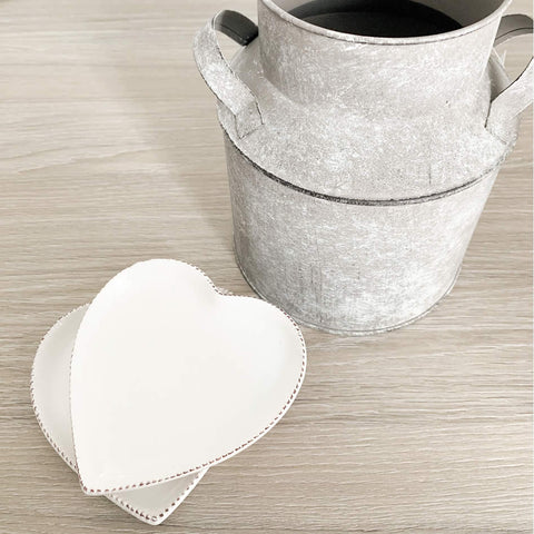 Pretty Design White Heart Plate