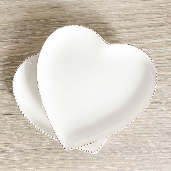 Pretty Design White Heart Plate