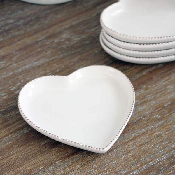 Pretty Design White Heart Plate