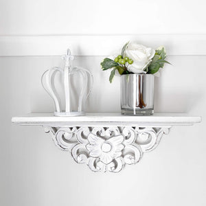 White Carved Wooden Shelf